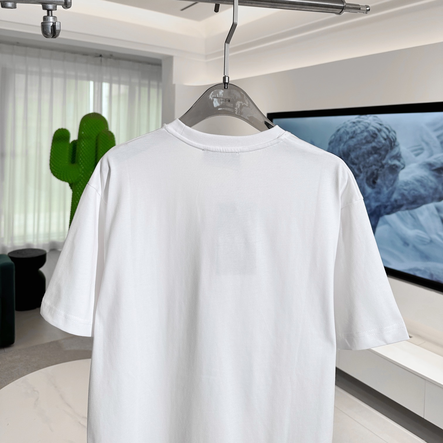 PRINTED COTTON JERSEY T-SHIRT IN WHITE - TP578
