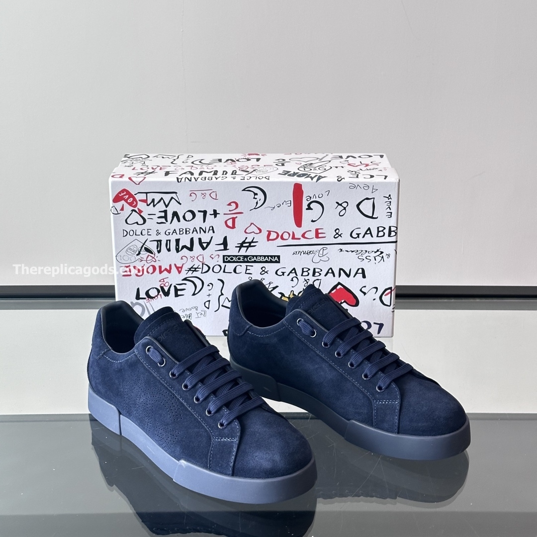 PORTOFINO LEATHER SNEAKERS IN BLUE - GD243