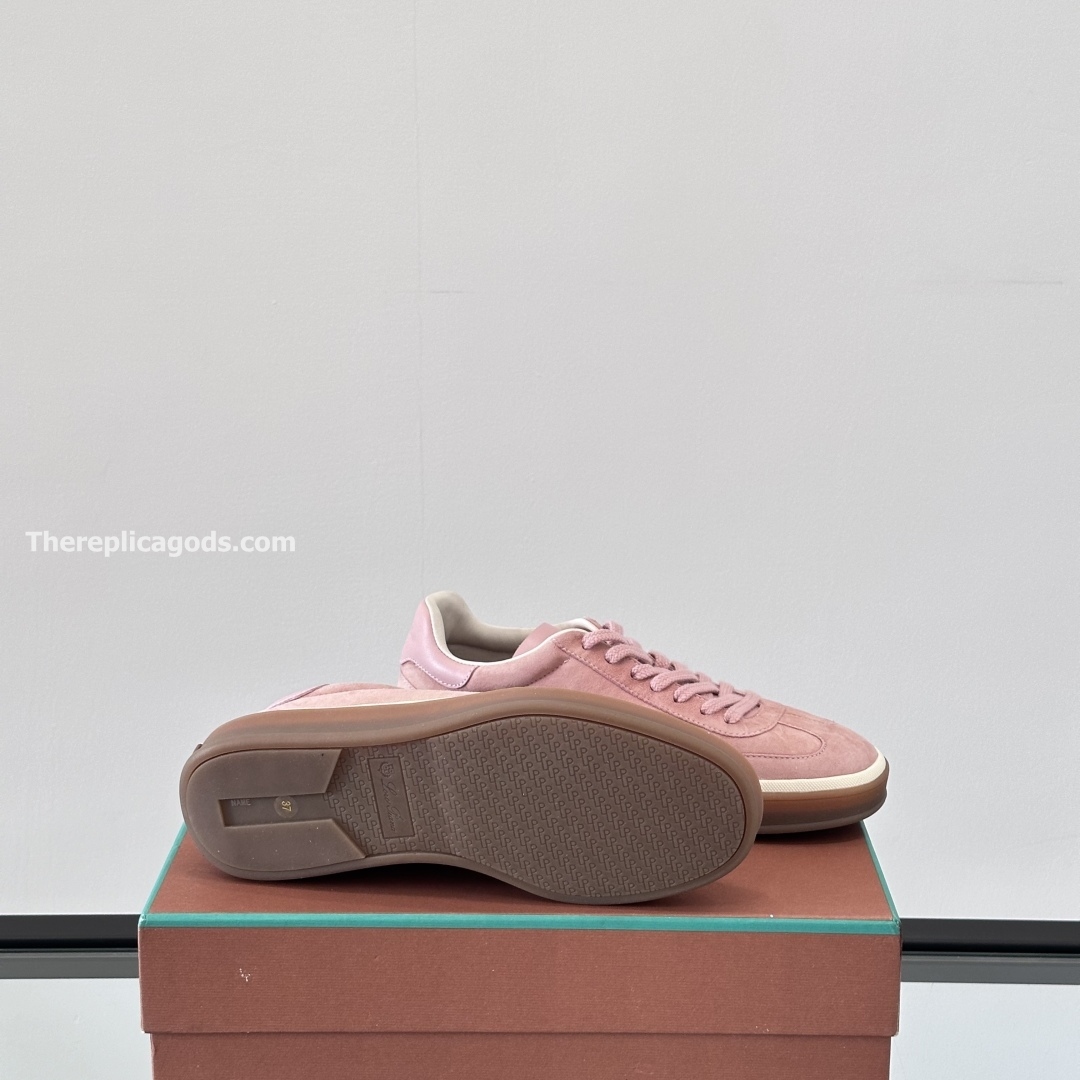 TENNIS WALK SNEAKERS SUEDE CALF SPLIT FLOWERING CHERRY - LR70