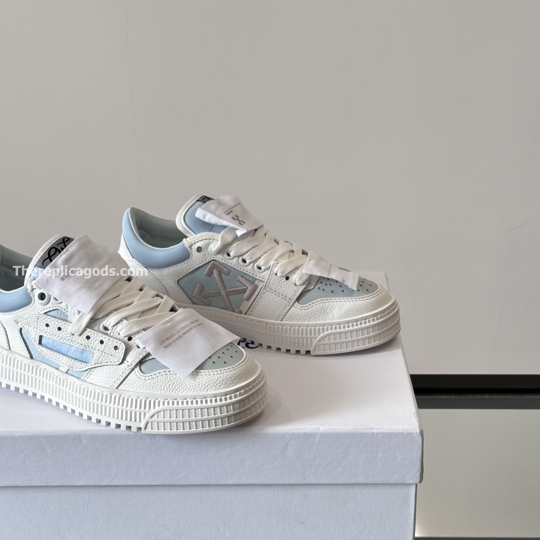 3.0 OFF-COURT SNEAKERS IN WHITE AND LIGHT BLUE - OW52