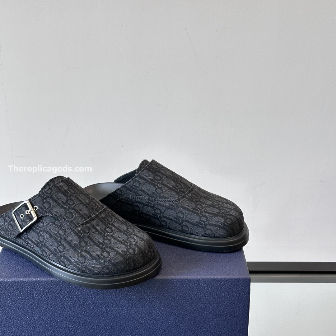 AQUA MULES BLACK OBLIQUE JACQUARD - CDS25