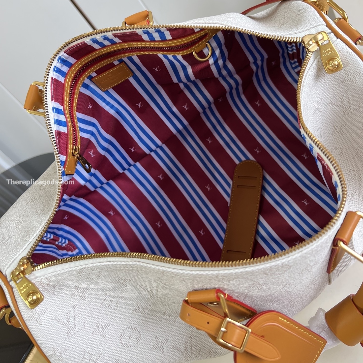 KEEPALL BANDOULI?RE 45 BAG OFF-WHITE MONOGRAM HERITAGE CANVAS M14838