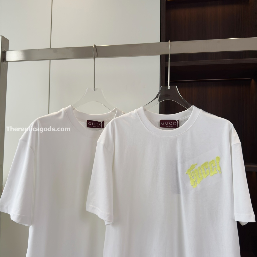COTTON JERSEY T-SHIRT WITH GUCCI LOGO IN WHITE - TP613