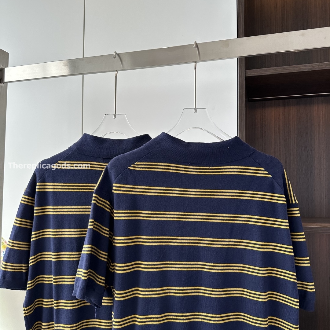 CASHMERE SILK STRIPED POLO SHIRT - TP565