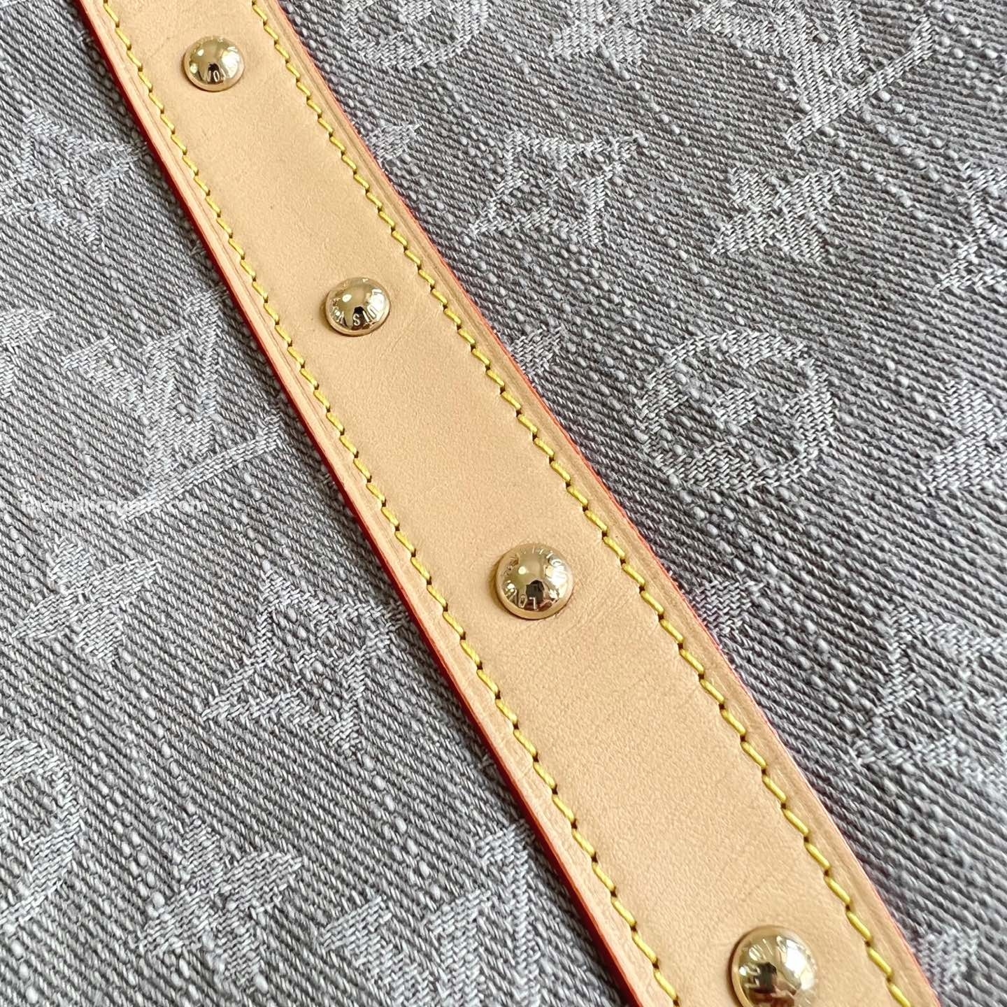 KEEPALL BANDOULIERE 45 BAG CLOUDY GRAY MONOGRAM DENIM M13748