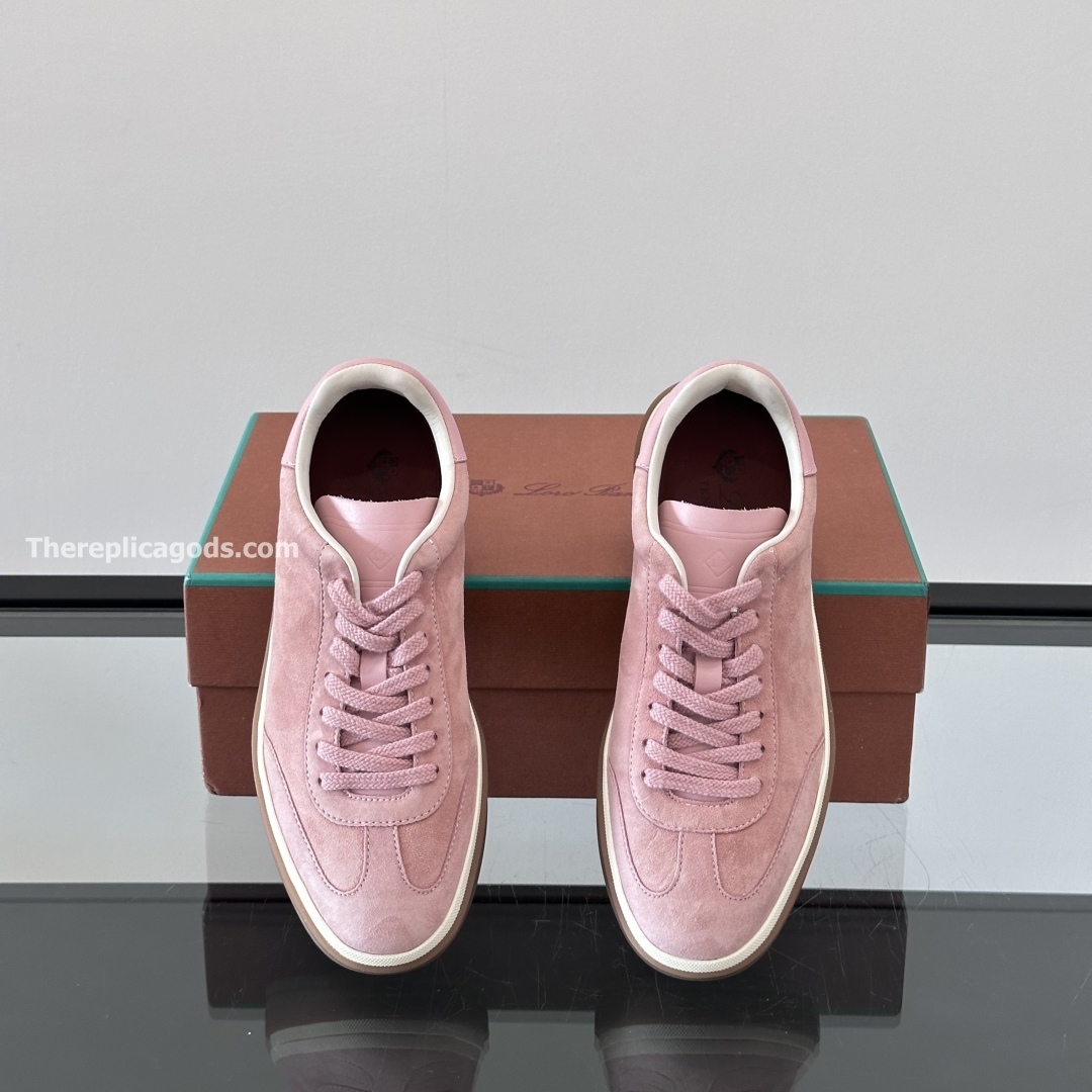 TENNIS WALK SNEAKERS SUEDE CALF SPLIT FLOWERING CHERRY - LR70