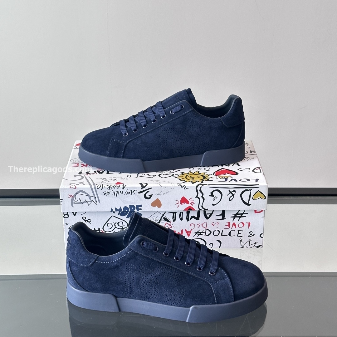 PORTOFINO LEATHER SNEAKERS IN BLUE - GD243