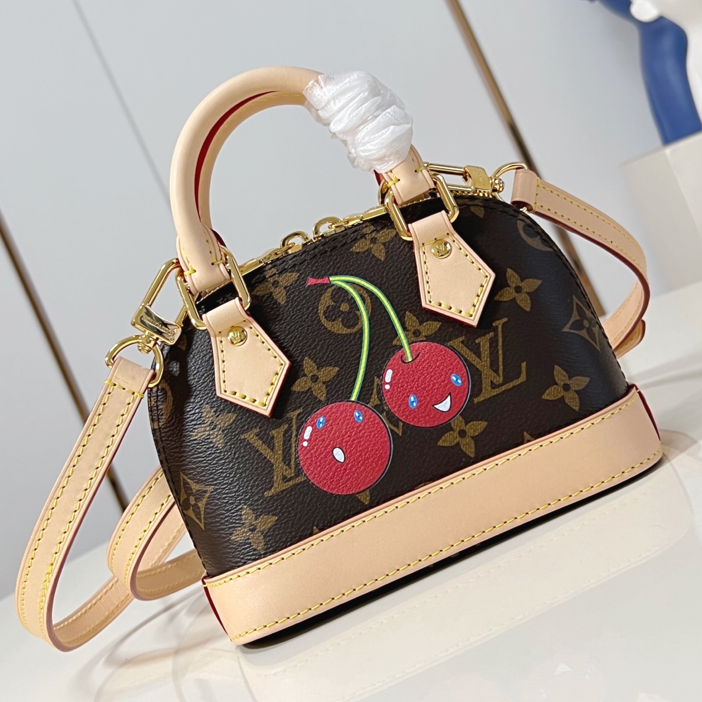 x TM NANO ALMA BAG BROWN MONGORAM CANVAS M13416