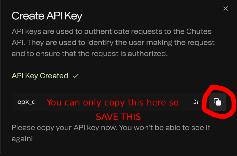 Copy API Key