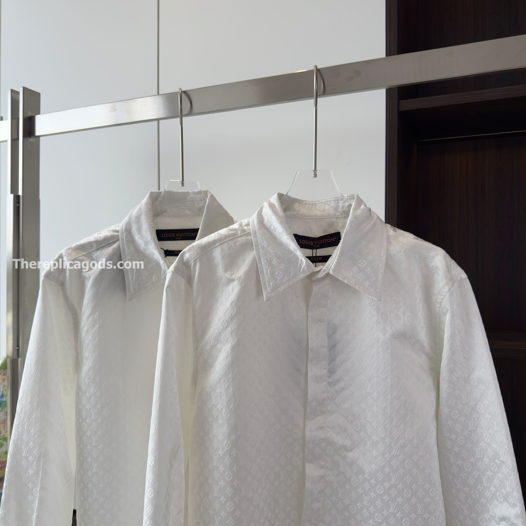 MINI MONOGRAM SILK EVENING SHIRT IN WHITE - TP666