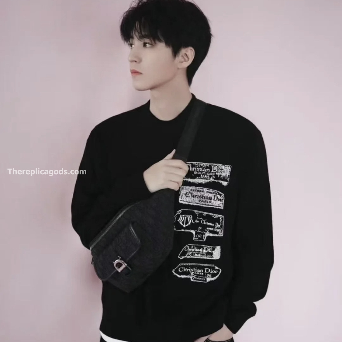 8 BELT BAG BLACK OBLIQUE JACQUARD