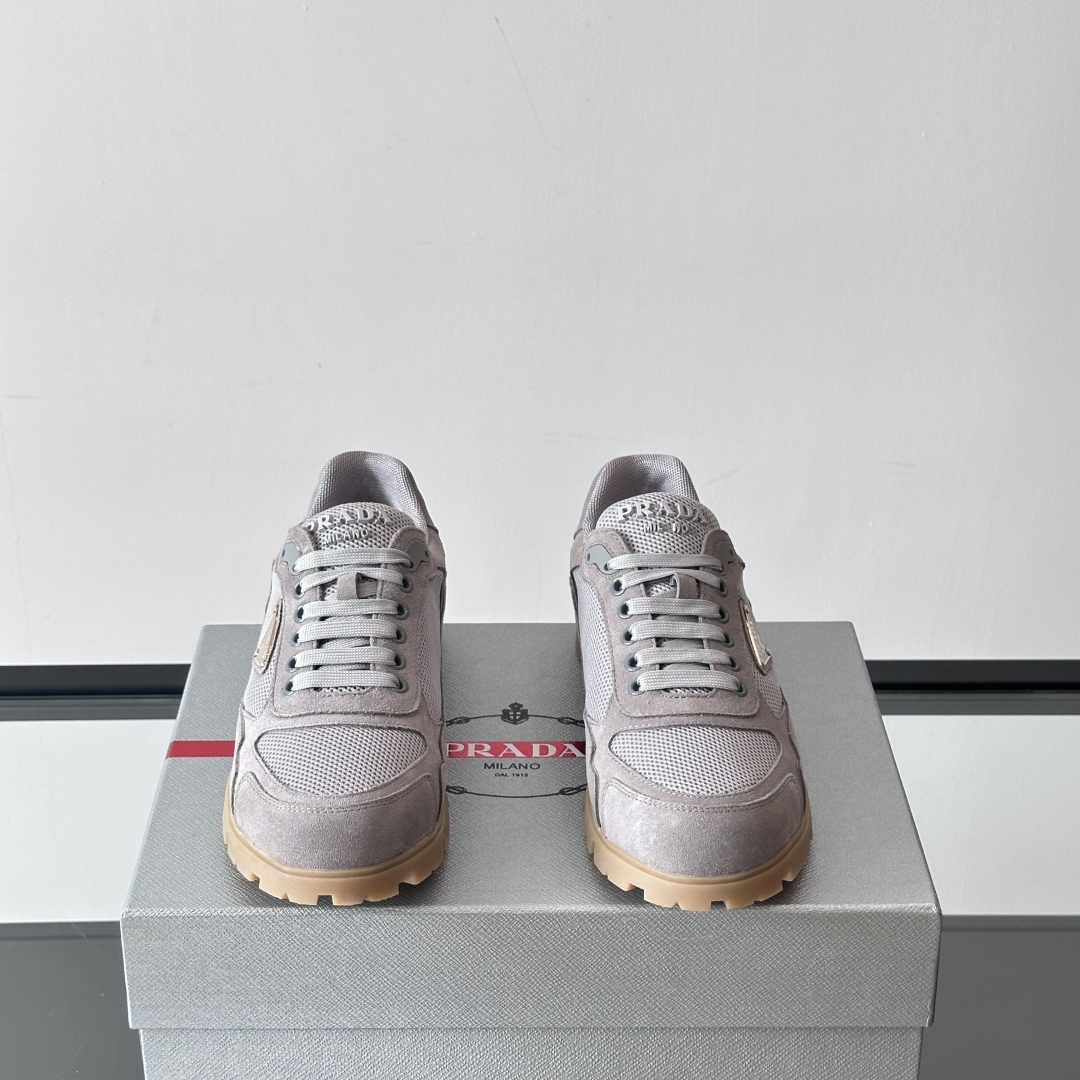 TRAIL MESH FABRIC AND SUEDE SNEAKERS IN GREY - PD228
