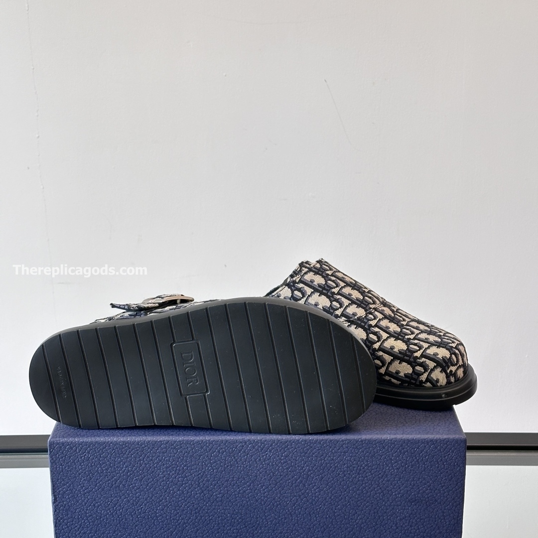 AQUA MULES BEIGE AND BLACK OBLIQUE JACQUARD - CDS24