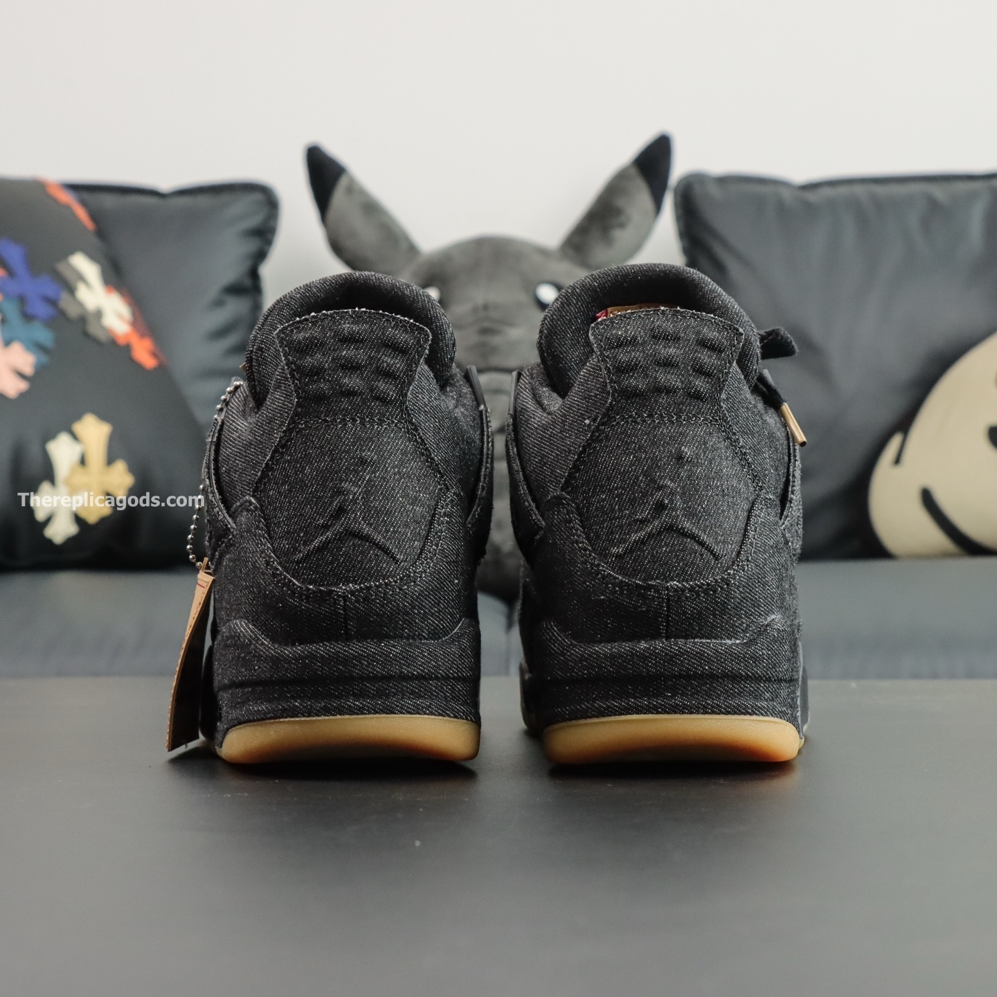 JORDAN 4 RETRO X LEVI'S BLACK DENIM SNEAKERS