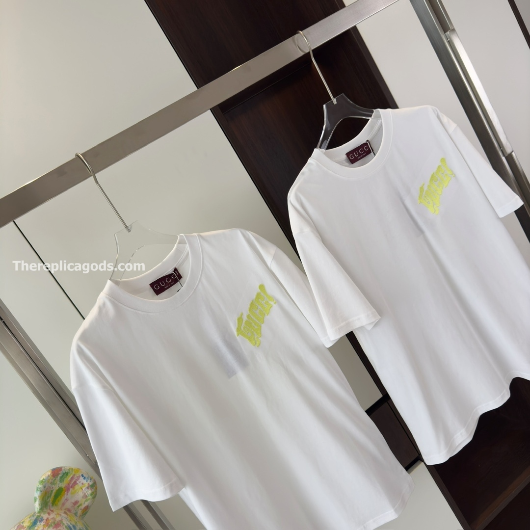 COTTON JERSEY T-SHIRT WITH GUCCI LOGO IN WHITE - TP613
