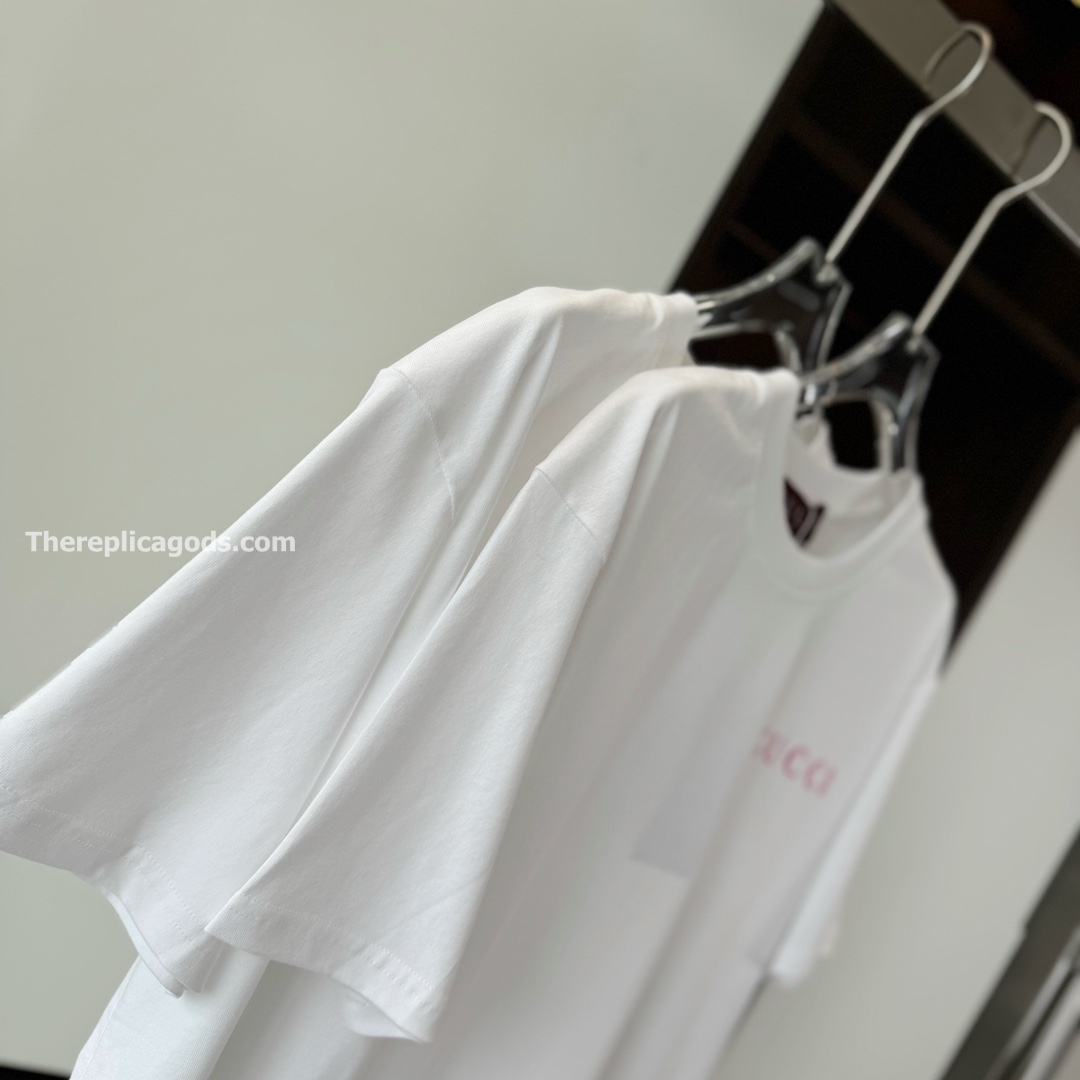 PRINTED COTTON JERSEY T-SHIRT IN WHITE - TP611