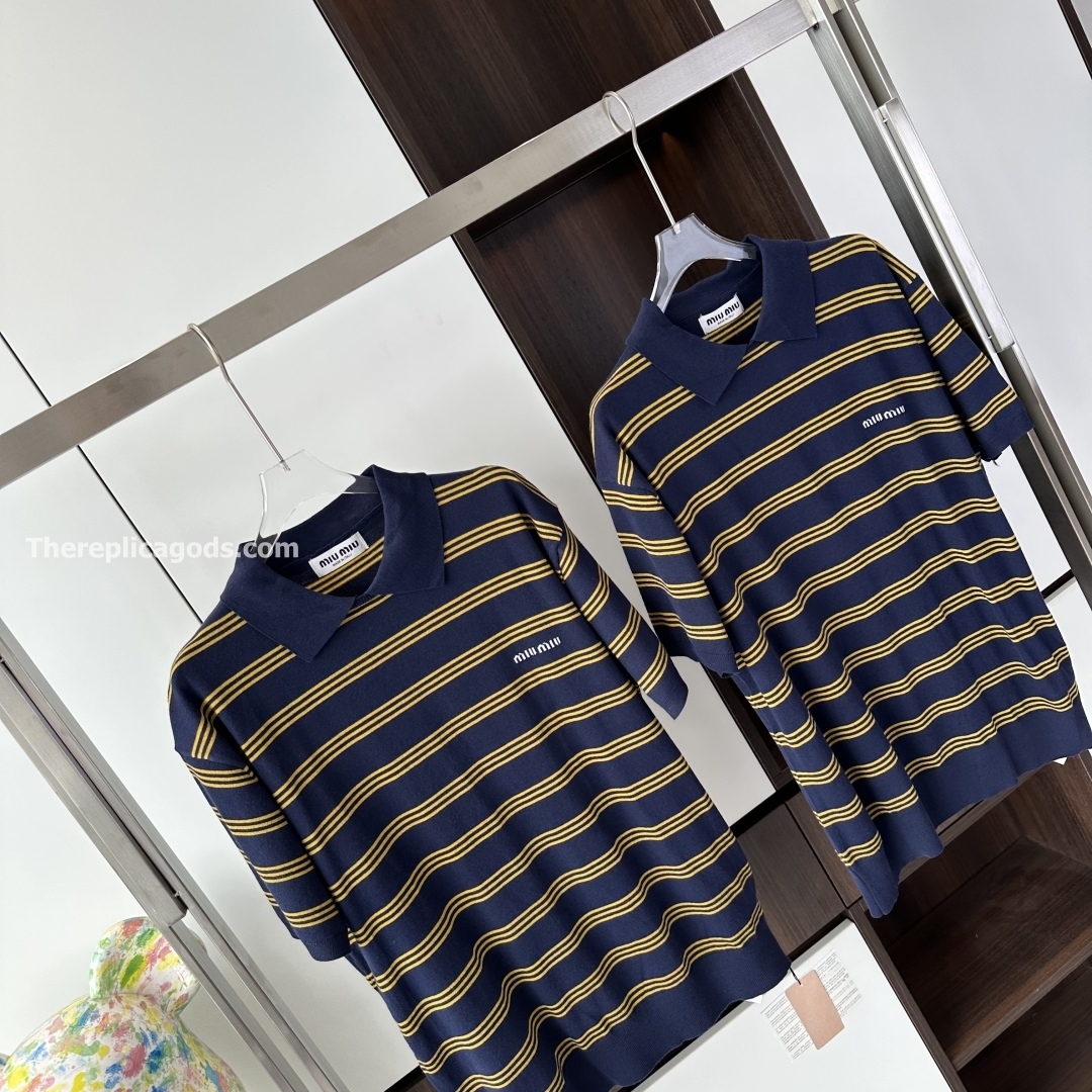 CASHMERE SILK STRIPED POLO SHIRT - TP565