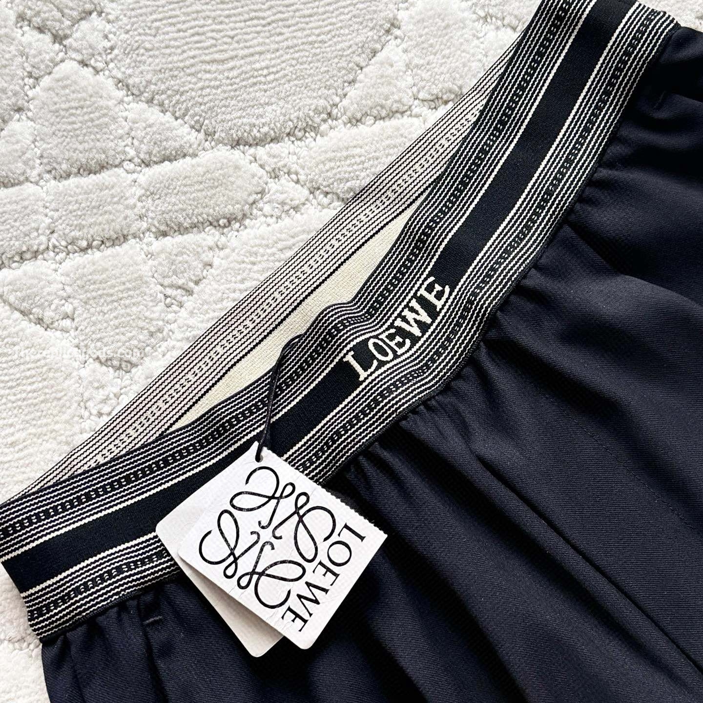 LOGO BANDED CROPPED TROUSERS IN BLACK - TP568