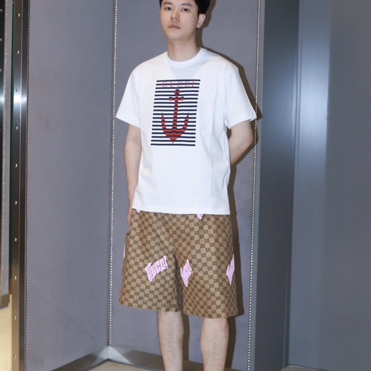 PRINTED COTTON JERSEY T-SHIRT IN WHITE - TP578