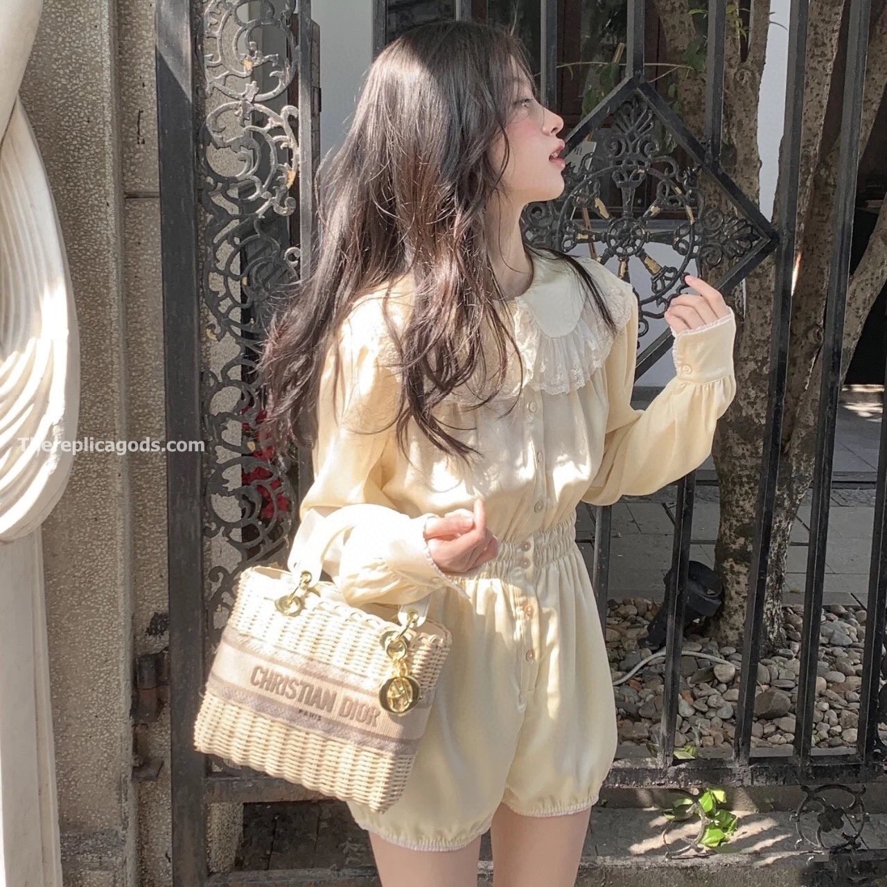 MEDIUM LADY BAG WICKER OBLIQUE CANVAS