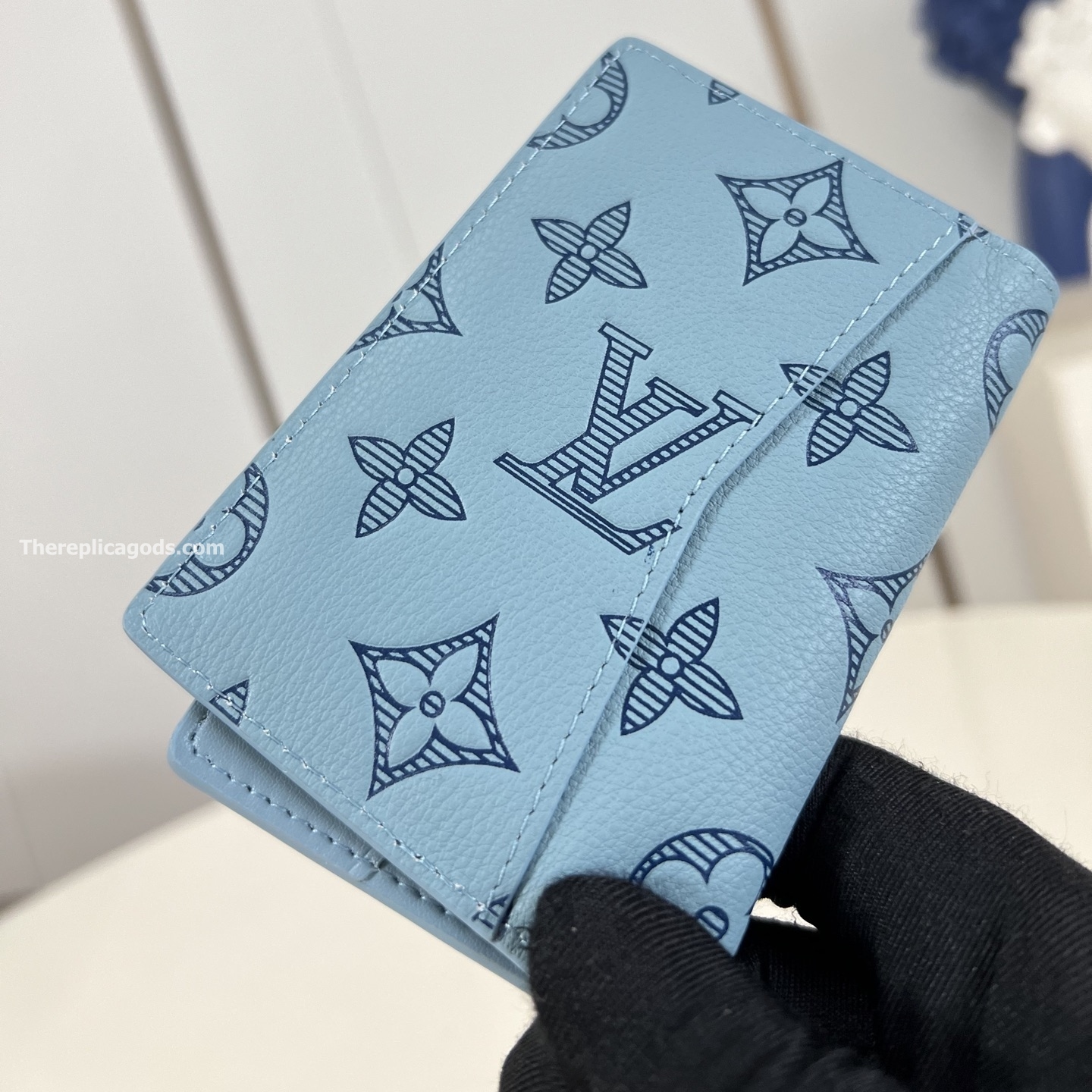 POCKET ORGANIZER SKY BLUE MONOGRAM SHADOW CALF LEATHER M14861