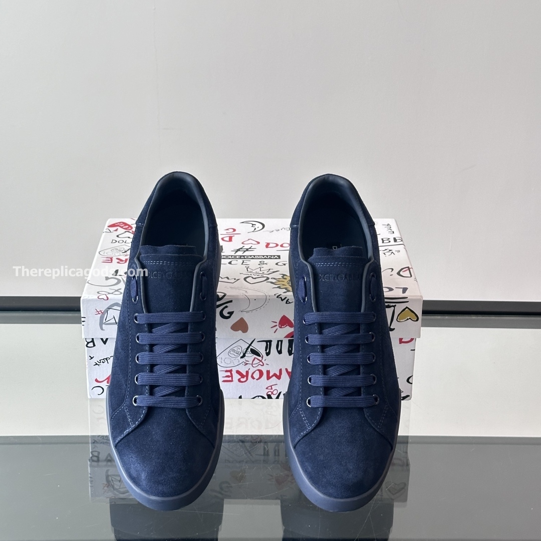 PORTOFINO LEATHER SNEAKERS IN BLUE - GD243