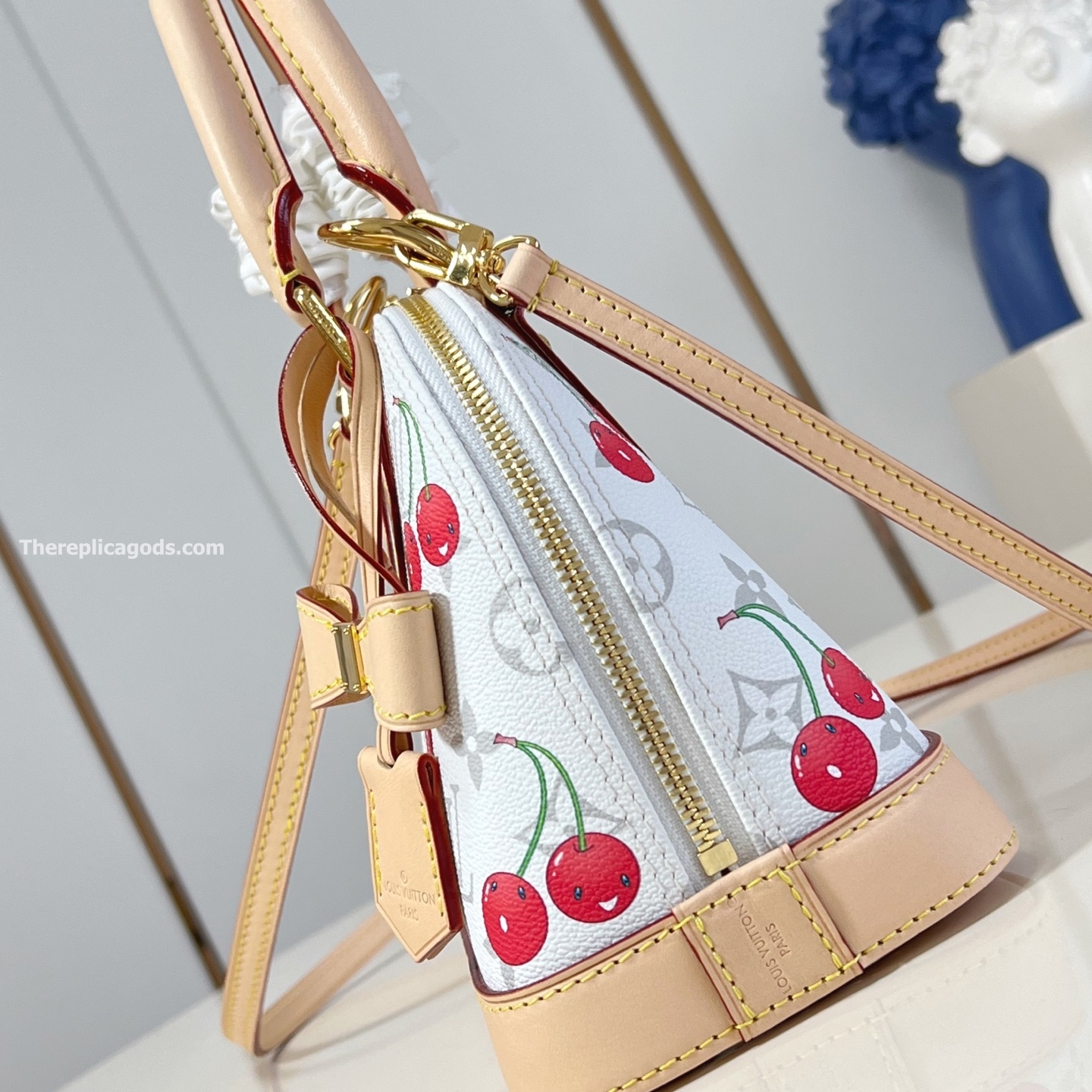 x TM ALMA BB BAG MONOGRAM CHERRY CANVAS M14234