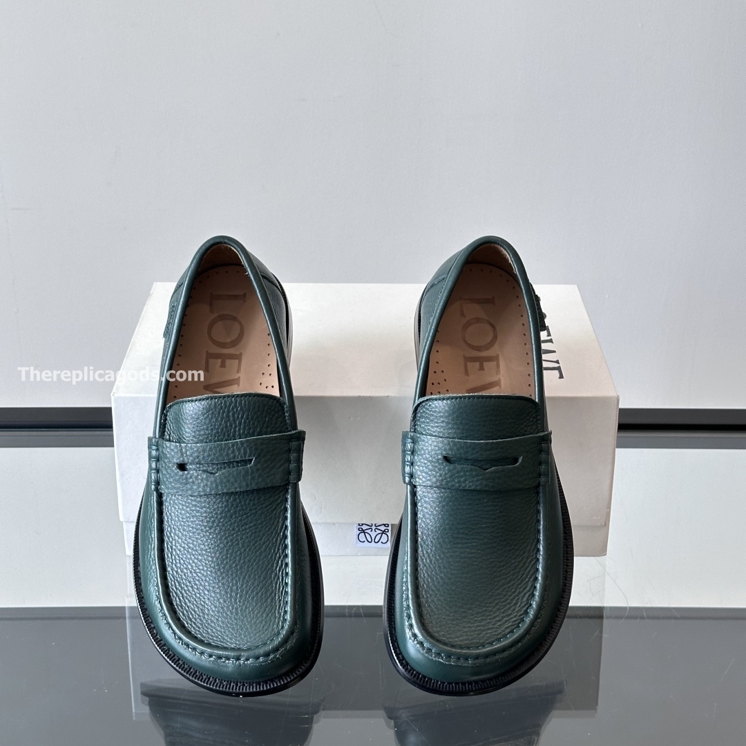 CAMPO DEERSKIN LOAFERS IN EVERGREEN