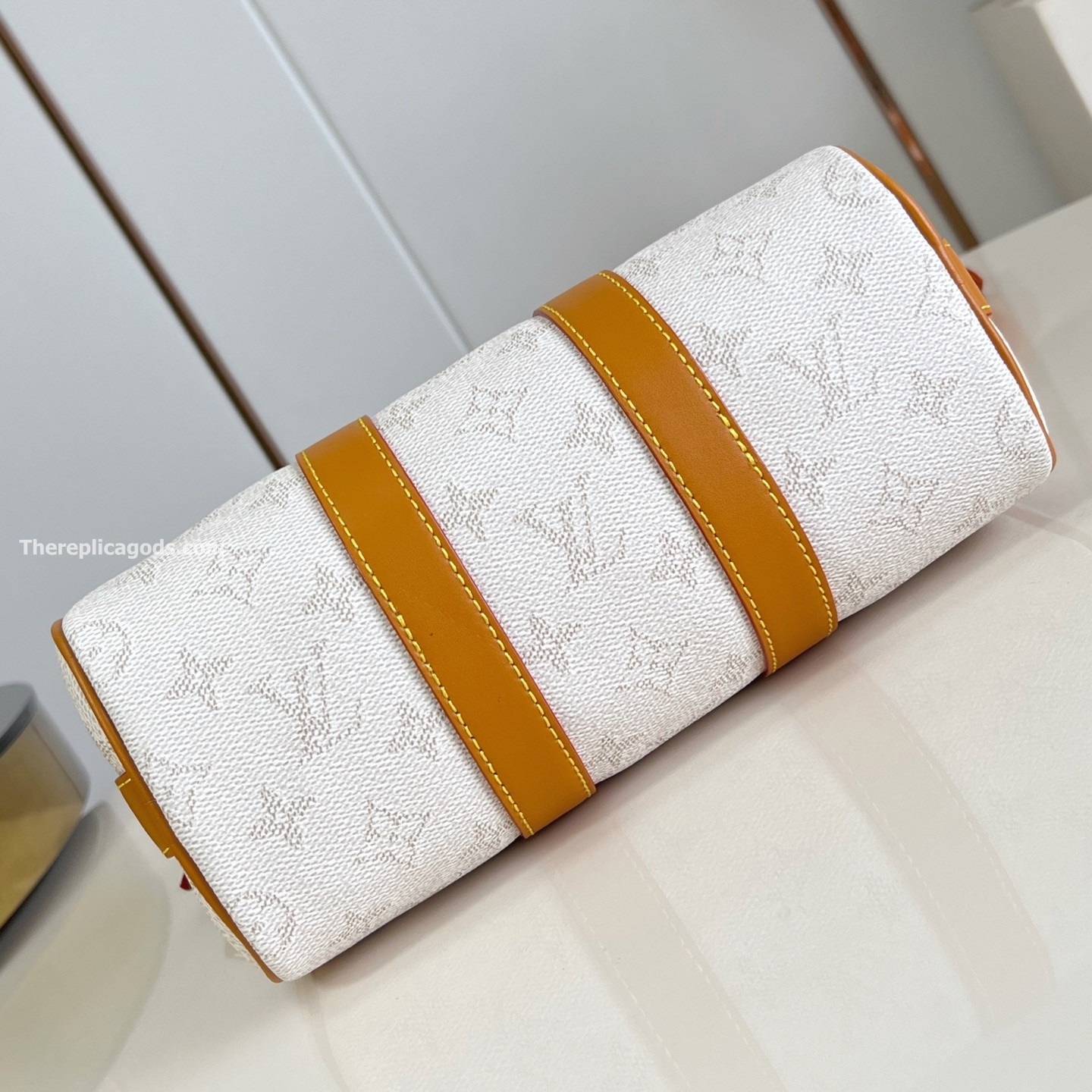 KEEPALL BANDOULIERE 25 BROWN MONOGRAM HERITAGE CANVAS M15076