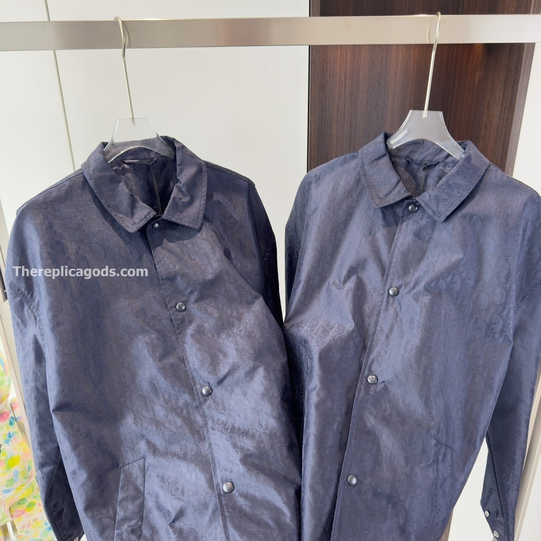 OBLIQUE BLOUSON JACKET BLUE TECHNICAL JACQUARD - SH358