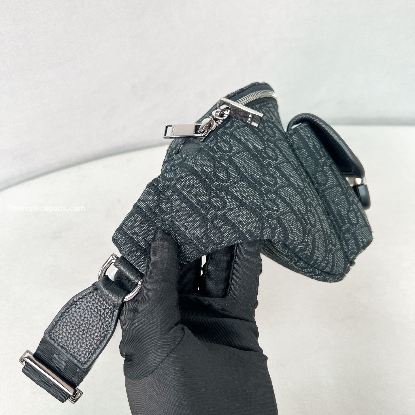 8 BELT BAG BLACK OBLIQUE JACQUARD