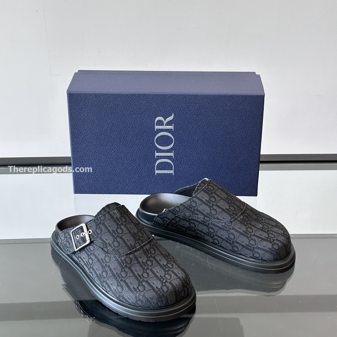 AQUA MULES BLACK OBLIQUE JACQUARD - CDS25