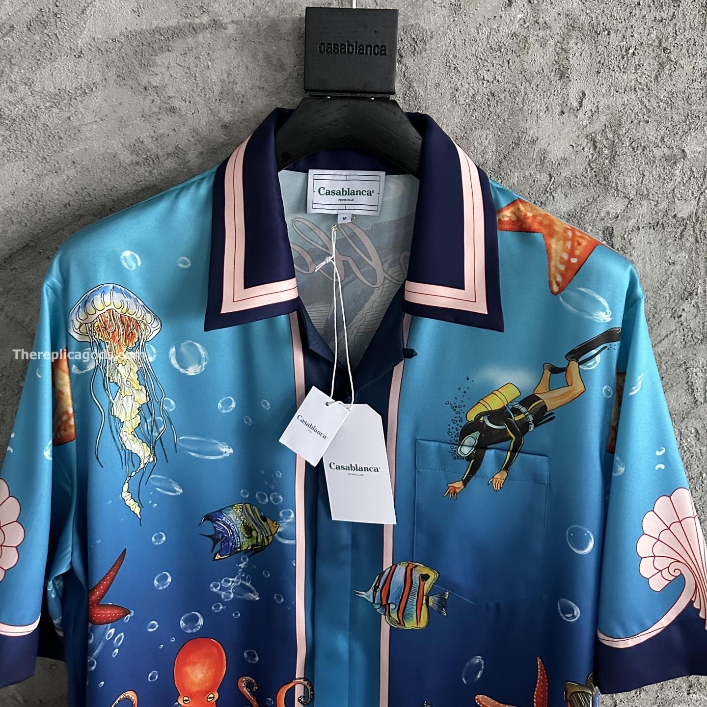 CUBAN COLLAR SHIRT IN BLUE - SH364