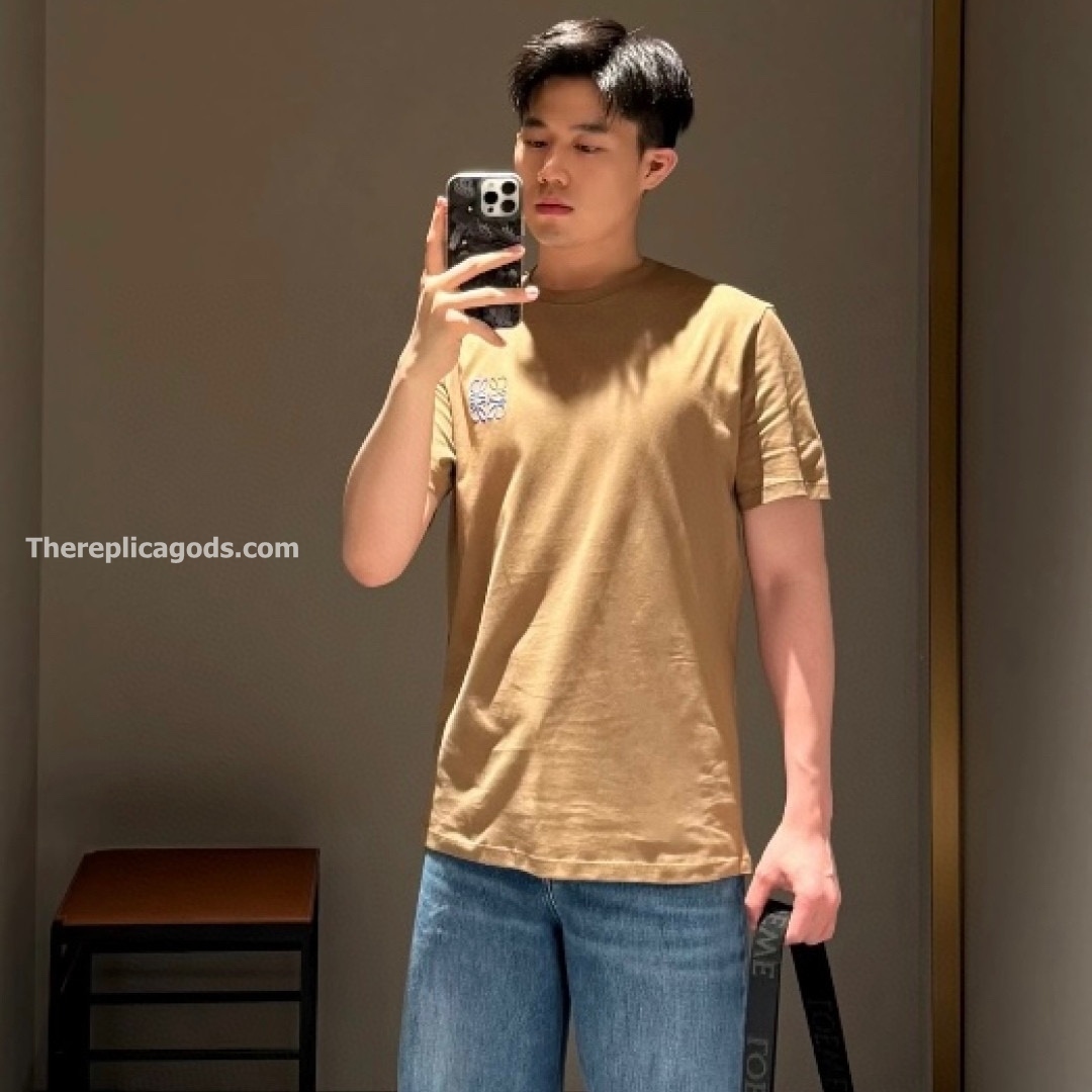 REGULAR FIT T-SHIRT IN COTTON IN CAMEL - TP671