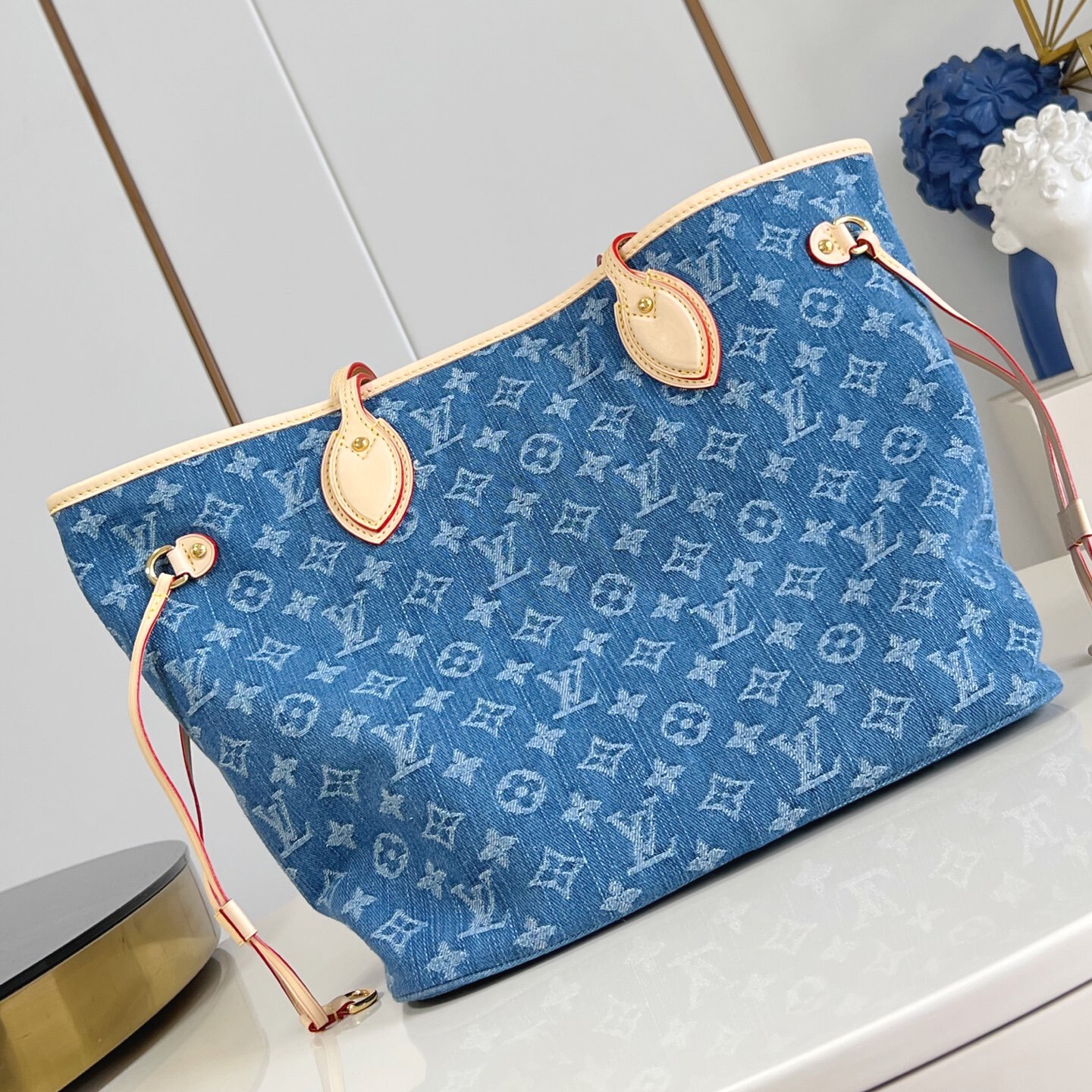 NEVERFULL MM TOTE BAG IN DENIM BLUE M13192