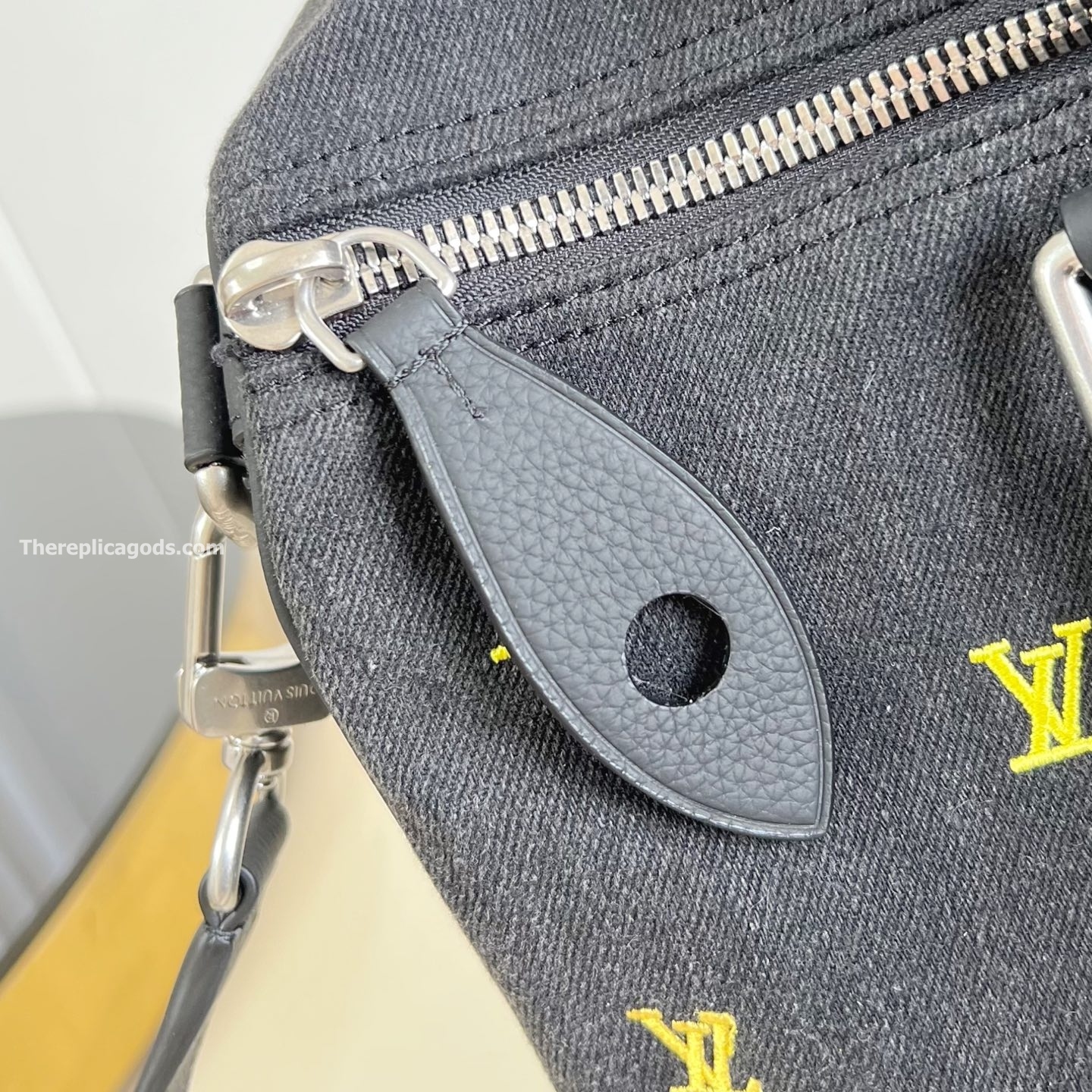 SPEEDY 40 BANDOULIERE GRADIENT ORANGE LV BLASON DENIM M14136