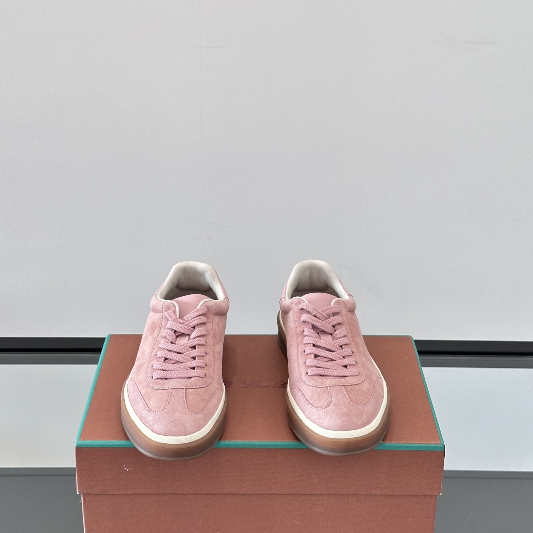 TENNIS WALK SNEAKERS SUEDE CALF SPLIT FLOWERING CHERRY - LR70