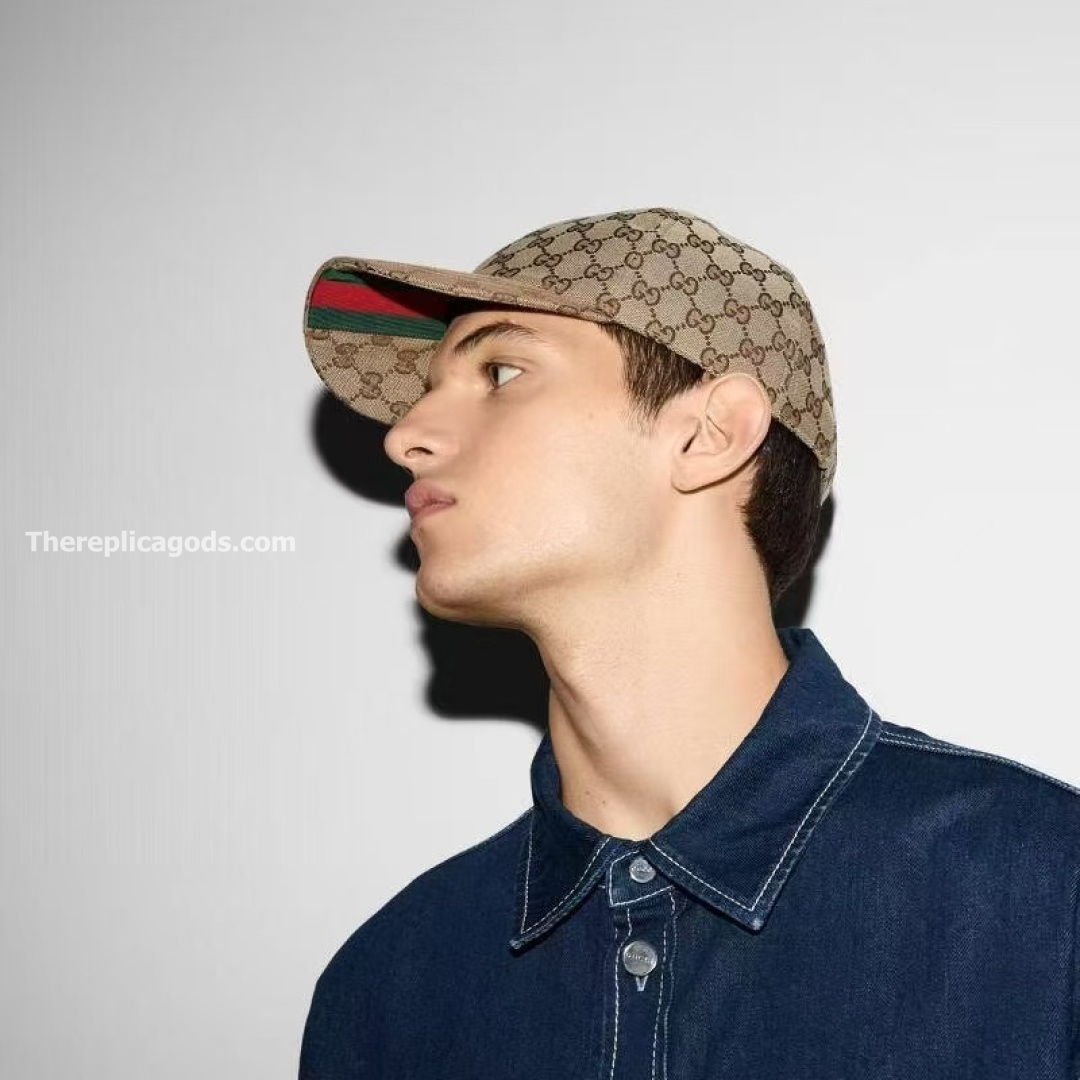 GG CANVAS BASEBALL HAT IN BEIGE
