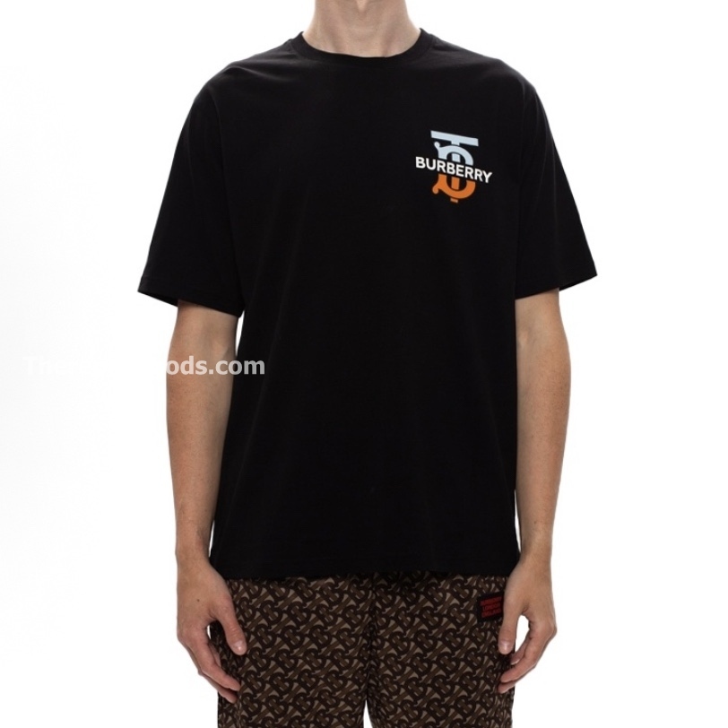 MONOGRAM MOTIF OVERSIZED T-SHIRT IN BLACK - TP660