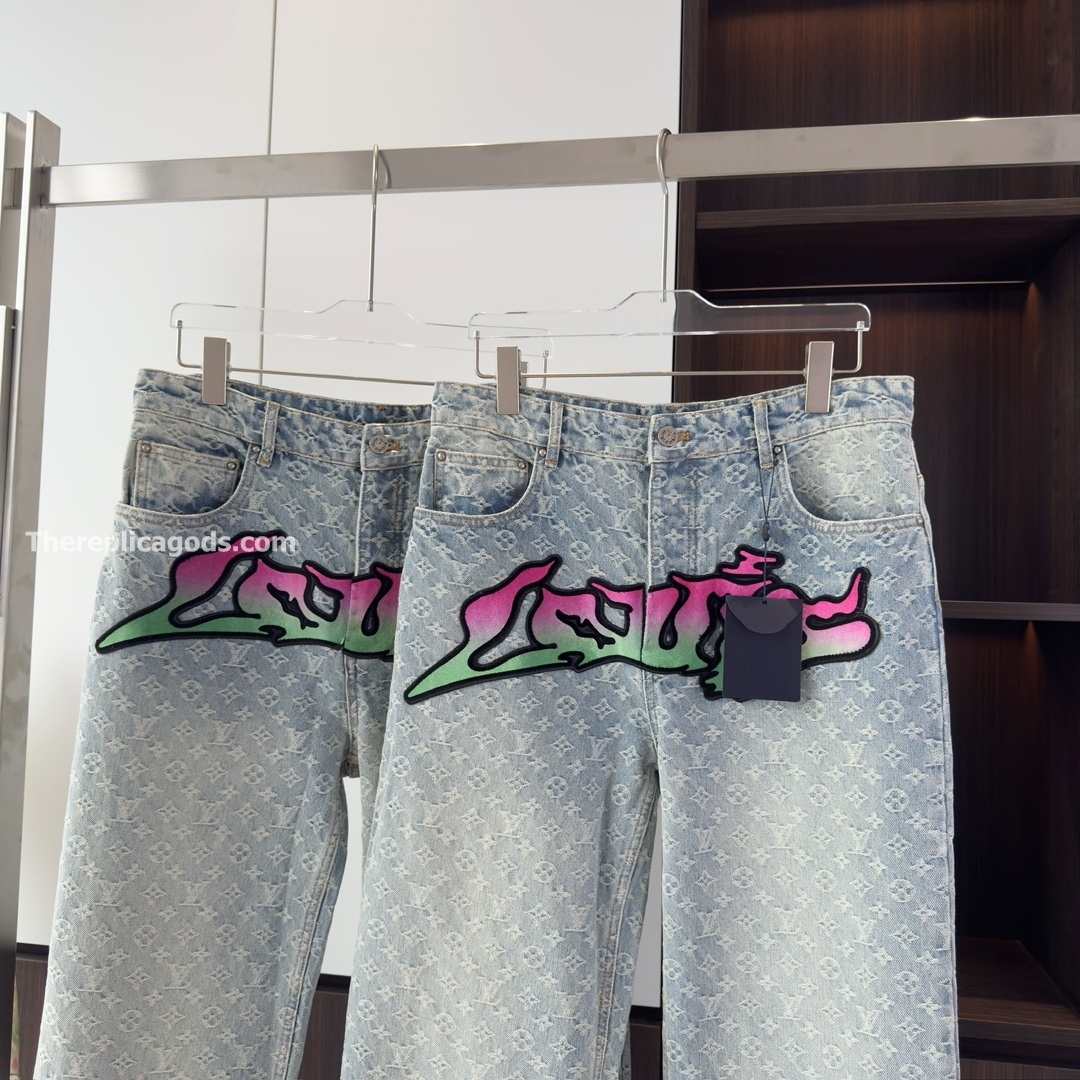GRAFFITI PRINTED DENIM BAGGY PANTS - TP650