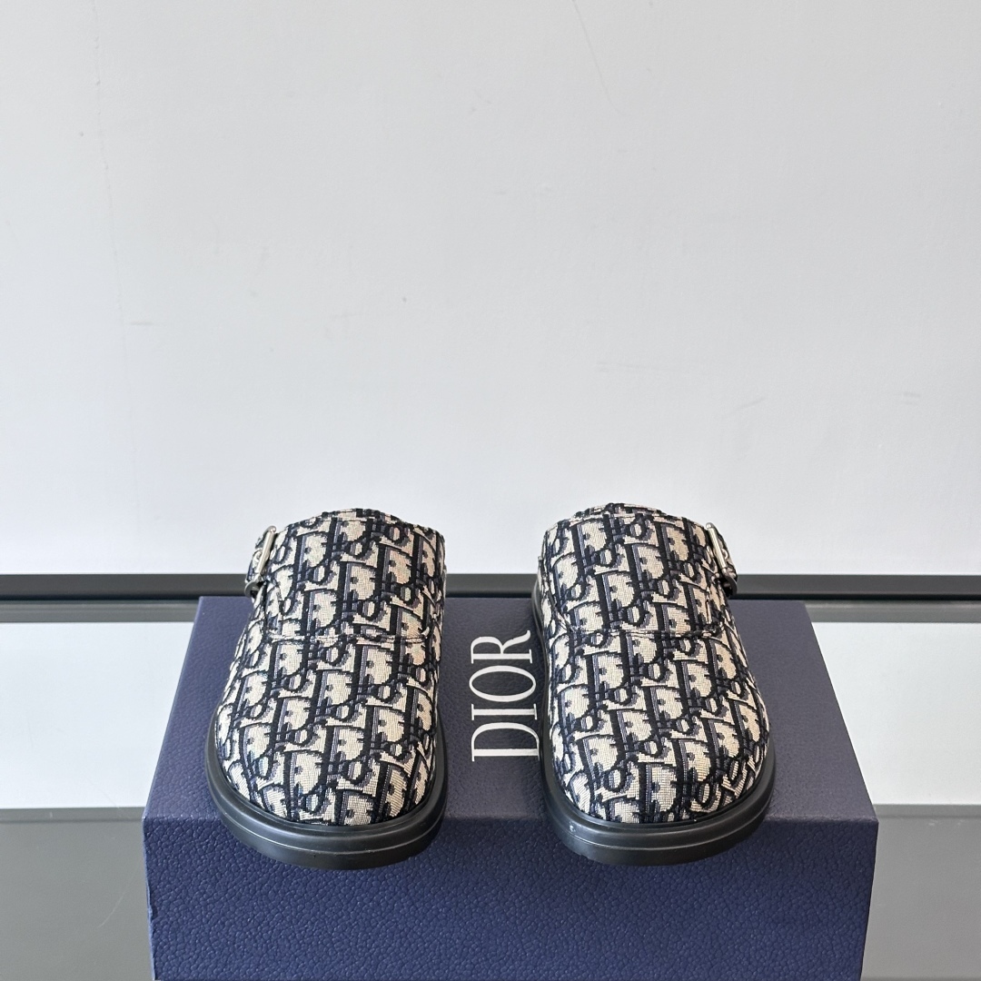 AQUA MULES BEIGE AND BLACK OBLIQUE JACQUARD - CDS24