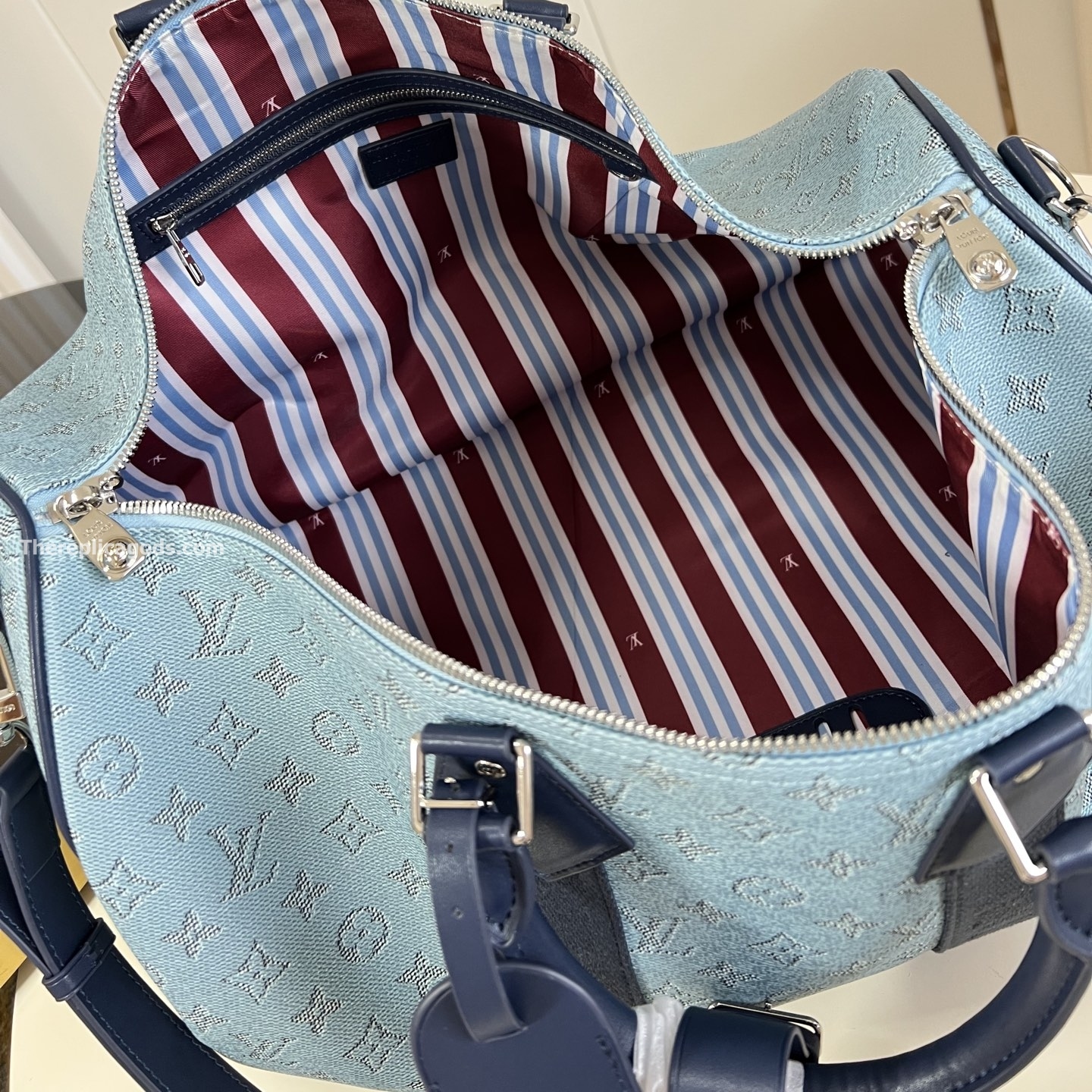 KEEPALL BANDOULI?RE 50 BAG BLUE MONOGRAM CANVAS M14837