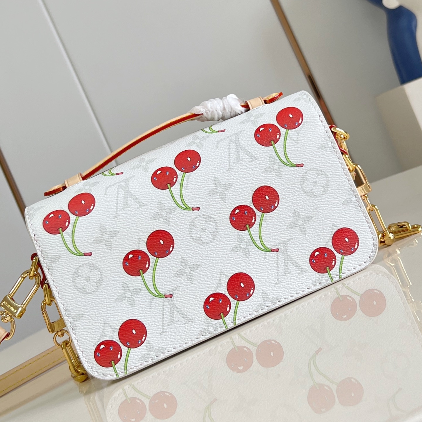 x TAKASHI MURAKAMI POCHETTE M?TIS EAST WEST WHITE MONOGRAM CANVAS M14231