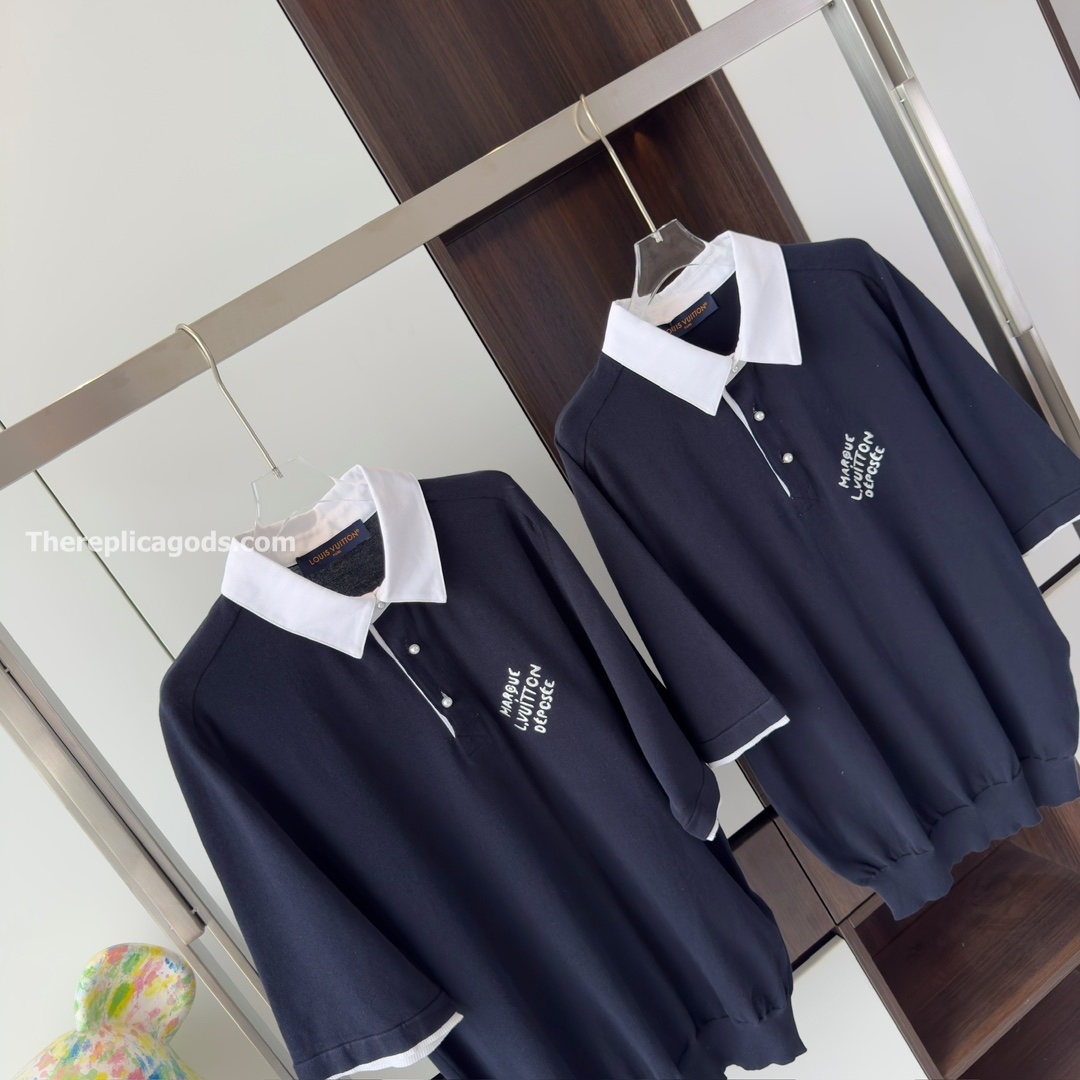 EMBROIDERED SHORT-SLEEVED COTTON BLEND POLO SHIRT - TP606