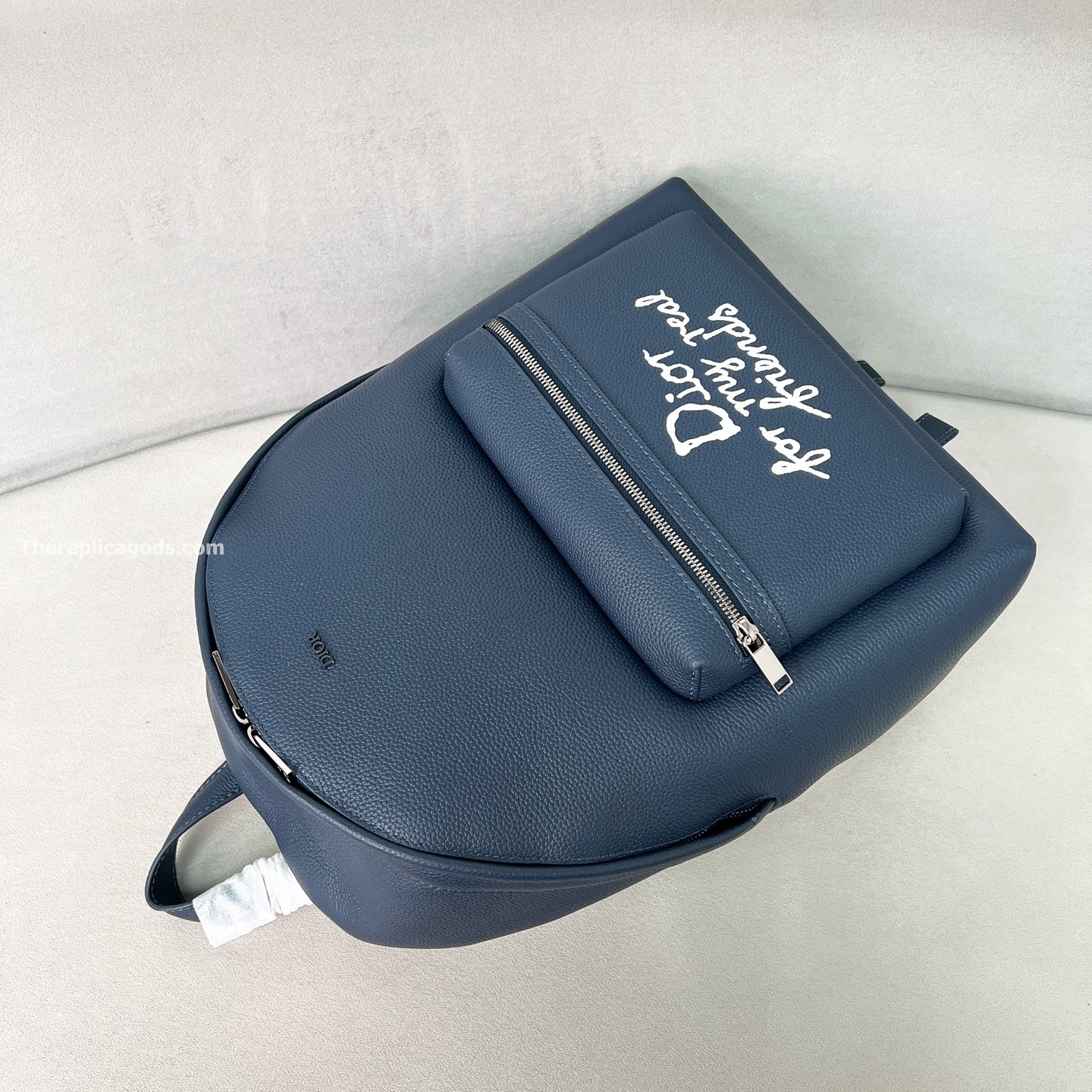 AND HYLTON NEL RIDER ZIPPED BACKPACK NAVY BLUE GRAINED