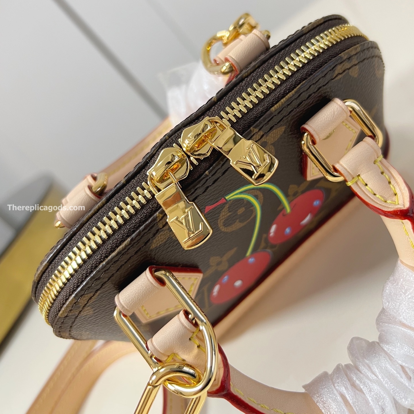 x TM NANO ALMA BAG BROWN MONGORAM CANVAS M13416