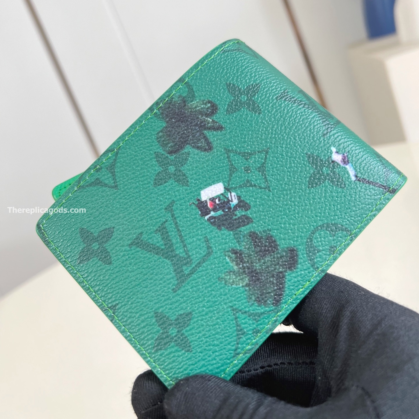 SLENDER WALLET GOLF GREEN MONOGRAM CANVAS M14878