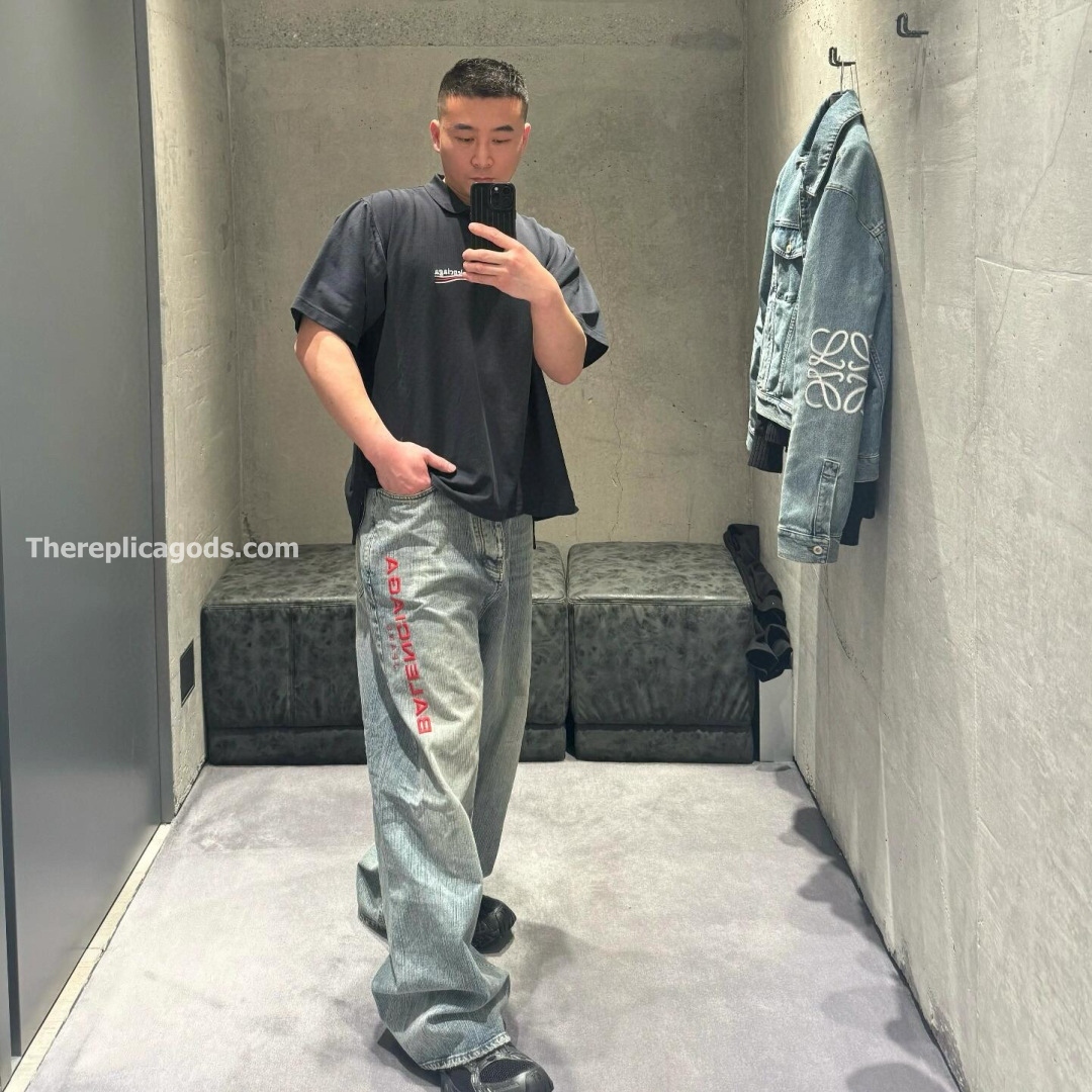 BAGGY PANTS IN STAINED IN LIGHT BLUE - TP598