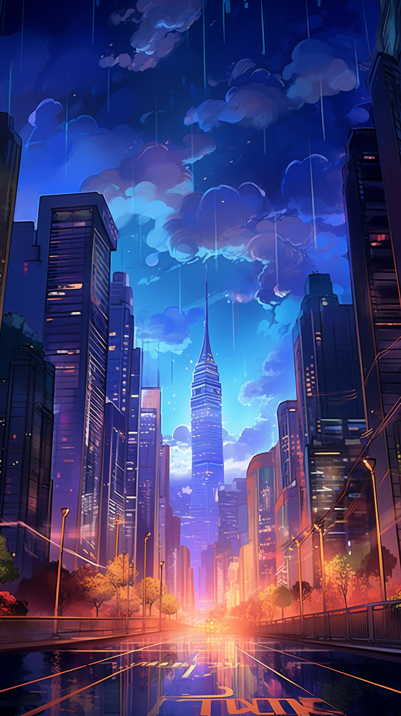 Anime City，Anime background art, town background, 2. 5 D CGI anime fantasy  artwork, beautiful fantasy anime, beautiful anime scenery - SeaArt AI