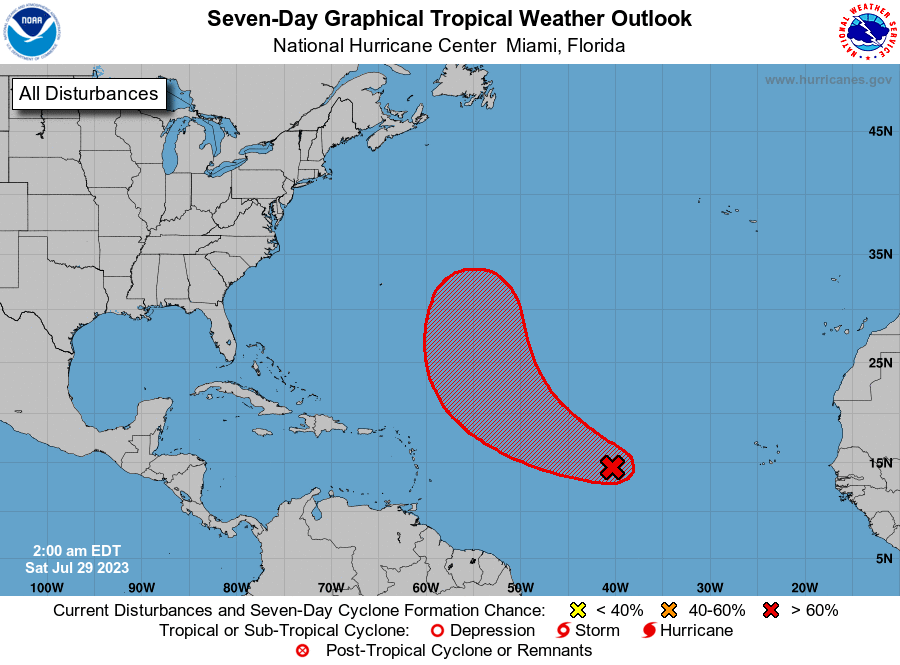 The NHC is monitoring an area of low pressure off the coast of Florida ...